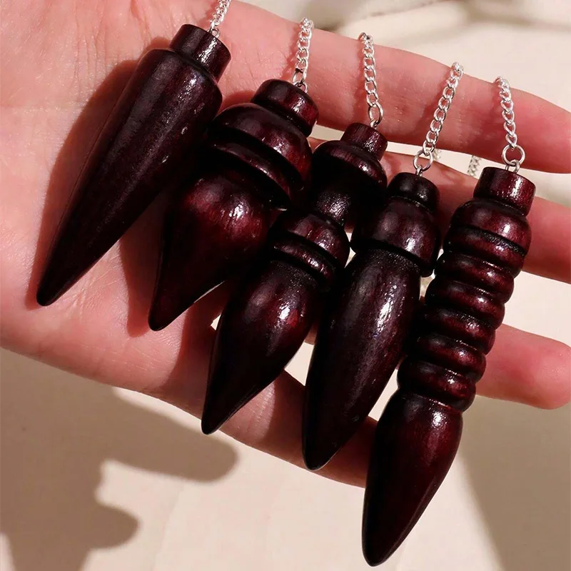 Wooden Pendulum for Divination Dowsing Natural Egyptian Wood Pendulums with Witness Meditation Dowser Spiritual Pendulos X145