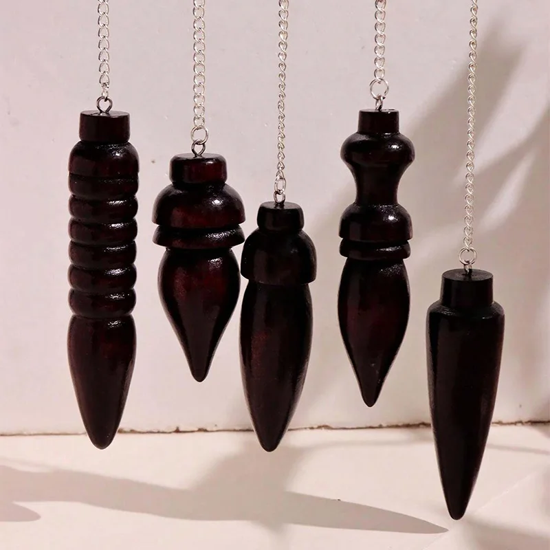 Wooden Pendulum for Divination Dowsing Natural Egyptian Wood Pendulums with Witness Meditation Dowser Spiritual Pendulos X145