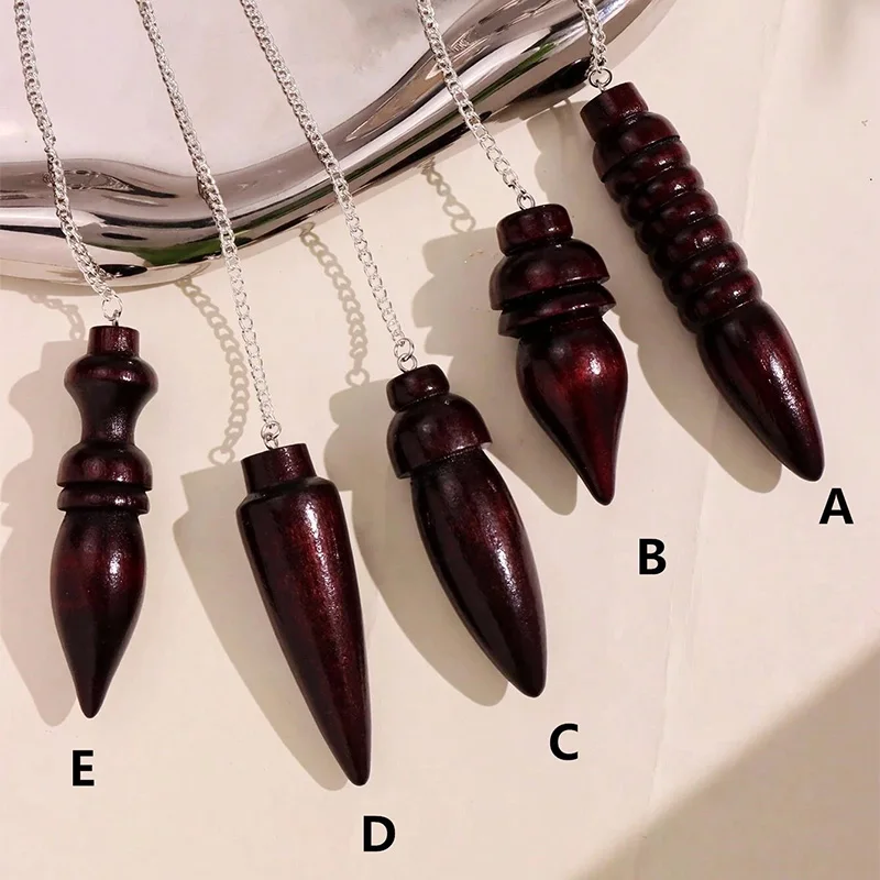 Wooden Pendulum for Divination Dowsing Natural Egyptian Wood Pendulums with Witness Meditation Dowser Spiritual Pendulos X145