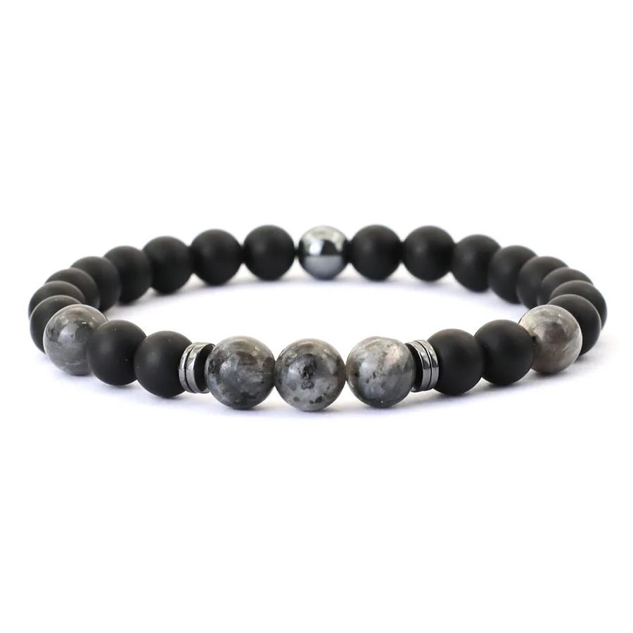 Noter Handmade Mens Bracelet 8mm Onyx Tiger Eyes Stone Beaded Braclet Hematite Healing Braslet Cadeau Homme Leisure Accessories