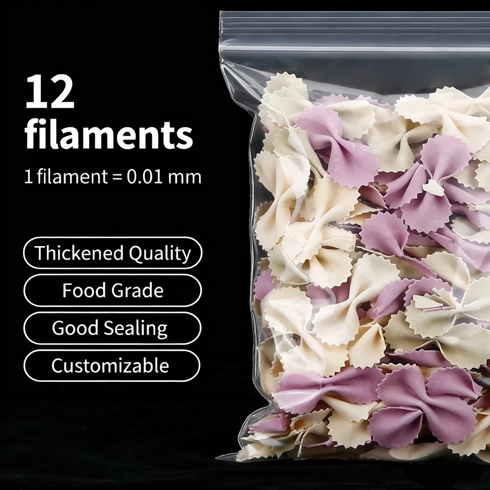 100pcs Zip Lock Plastic Bag Reclosable Transparent Bag Shoe Bag Vacuum Storage Bag Sanitary Bag Poly Clear Bags Thickness 0.12mm