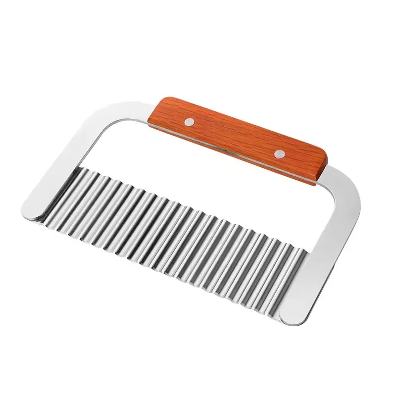 Stainless Steel Potato Chip Slicer Dough Vegetable Fruit Crinkle Wavy Slicer Knife Potato Cutter Chopper French Fry Maker Tools