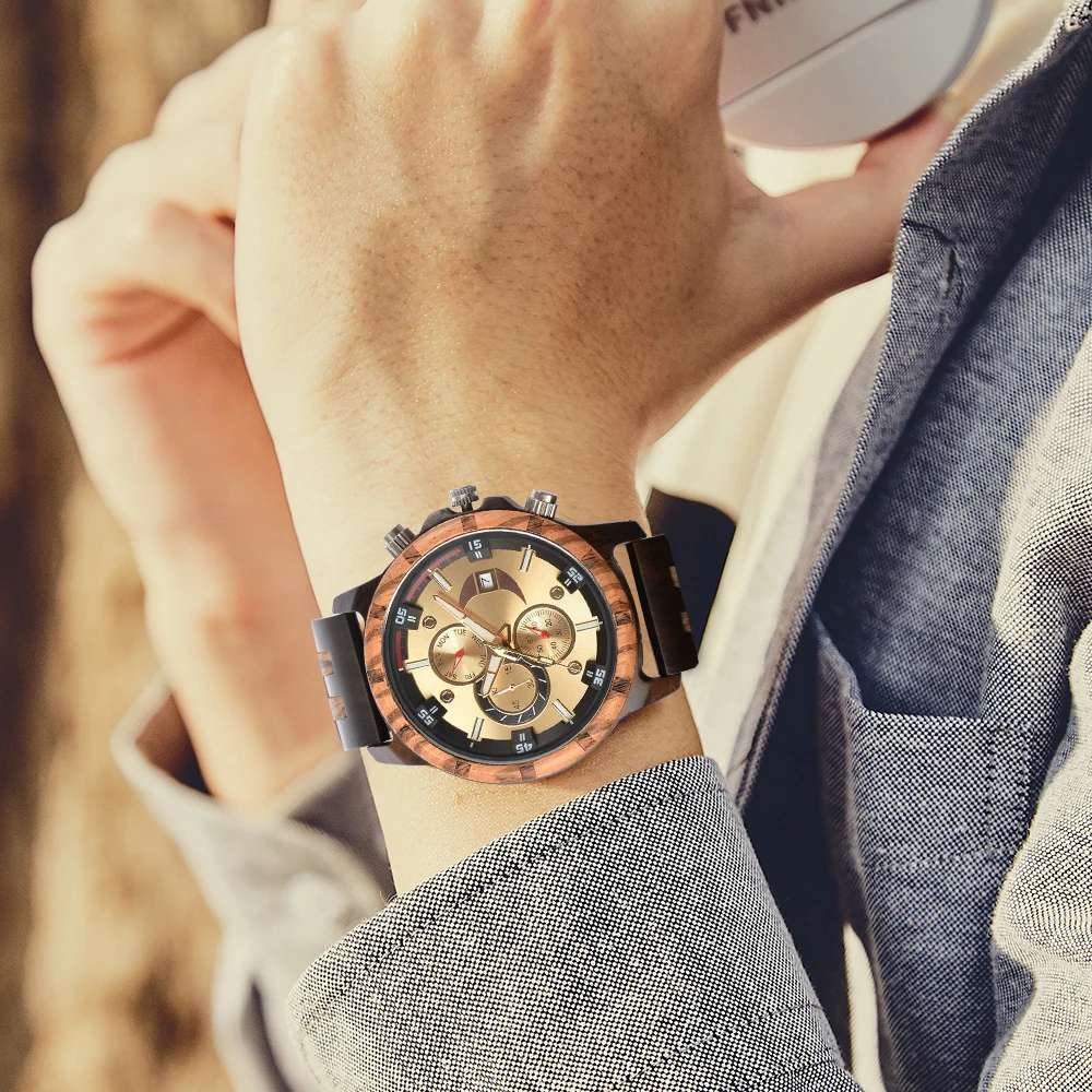 Wood Watch Men Wooden Luxury Mens Wrist Watches Man Sports Fashion Men's Quartz Wristwatches Wooden Watch for Men reloj hombre