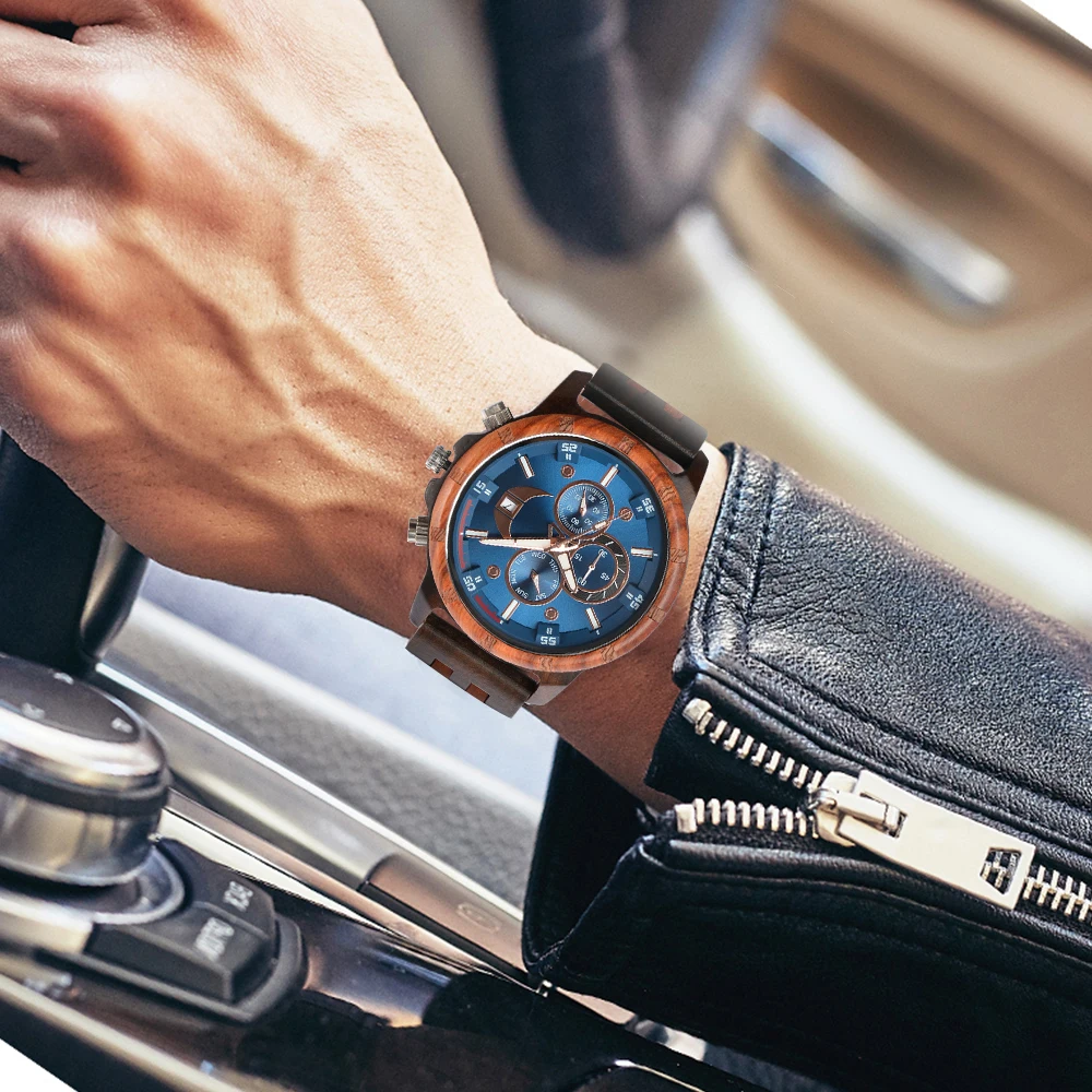 Wood Watch Men Wooden Luxury Mens Wrist Watches Man Sports Fashion Men's Quartz Wristwatches Wooden Watch for Men reloj hombre