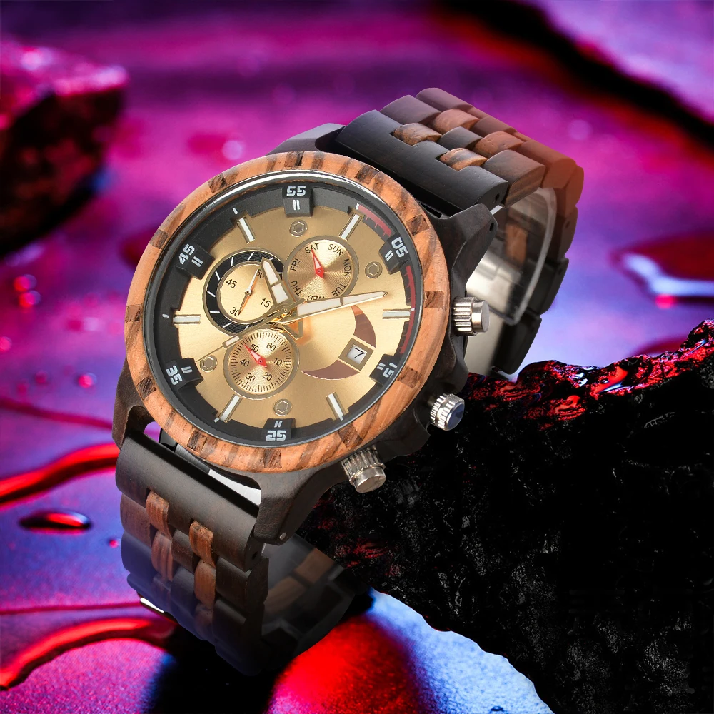 Wood Watch Men Wooden Luxury Mens Wrist Watches Man Sports Fashion Men's Quartz Wristwatches Wooden Watch for Men reloj hombre