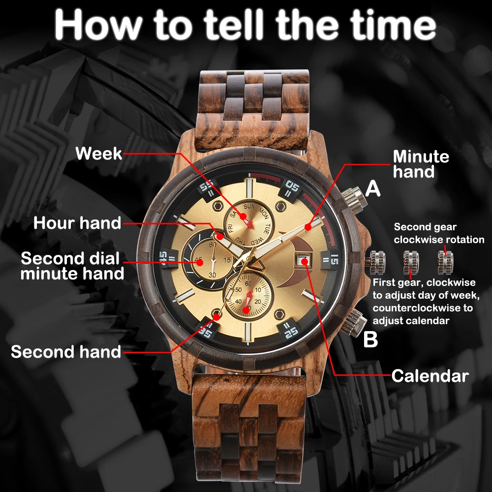 Wood Watch Men Wooden Luxury Mens Wrist Watches Man Sports Fashion Men's Quartz Wristwatches Wooden Watch for Men reloj hombre