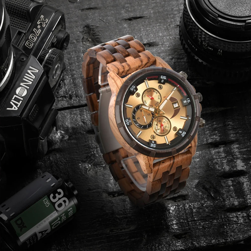 Wood Watch Men Wooden Luxury Mens Wrist Watches Man Sports Fashion Men's Quartz Wristwatches Wooden Watch for Men reloj hombre