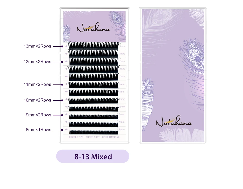 NATUHANA New 0.07mm Wet Eyelash Extension Manga Wispy Cosplay Type Spikes Lashes Extensions Volume Premade Fans Lashes Supplies