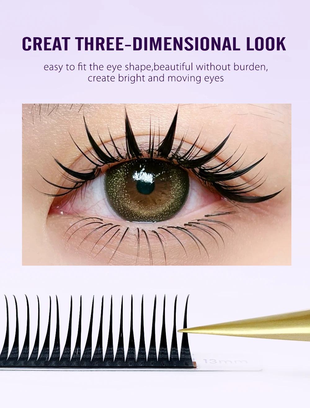 NATUHANA New 0.07mm Wet Eyelash Extension Manga Wispy Cosplay Type Spikes Lashes Extensions Volume Premade Fans Lashes Supplies