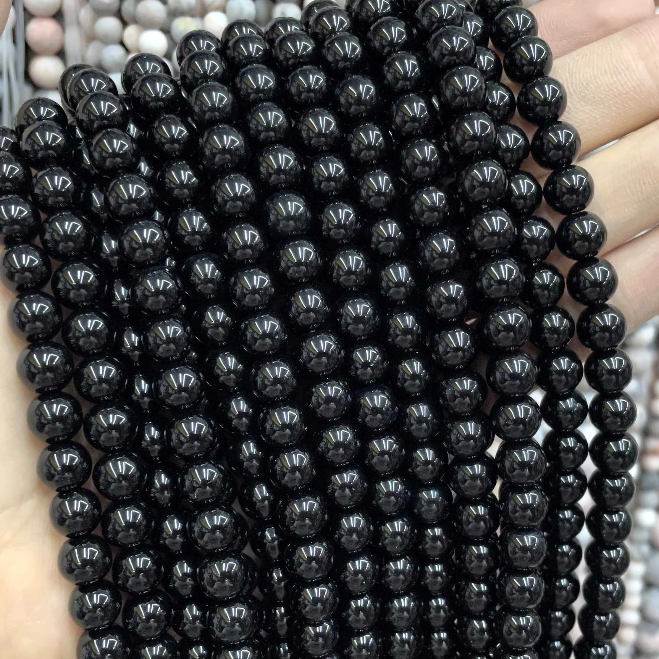 Natural Stone Colorful Garnet Red Amber Yellow Olive Green Glass Crystal Round Loose Beads For Jewelry Making DIY Bracelet