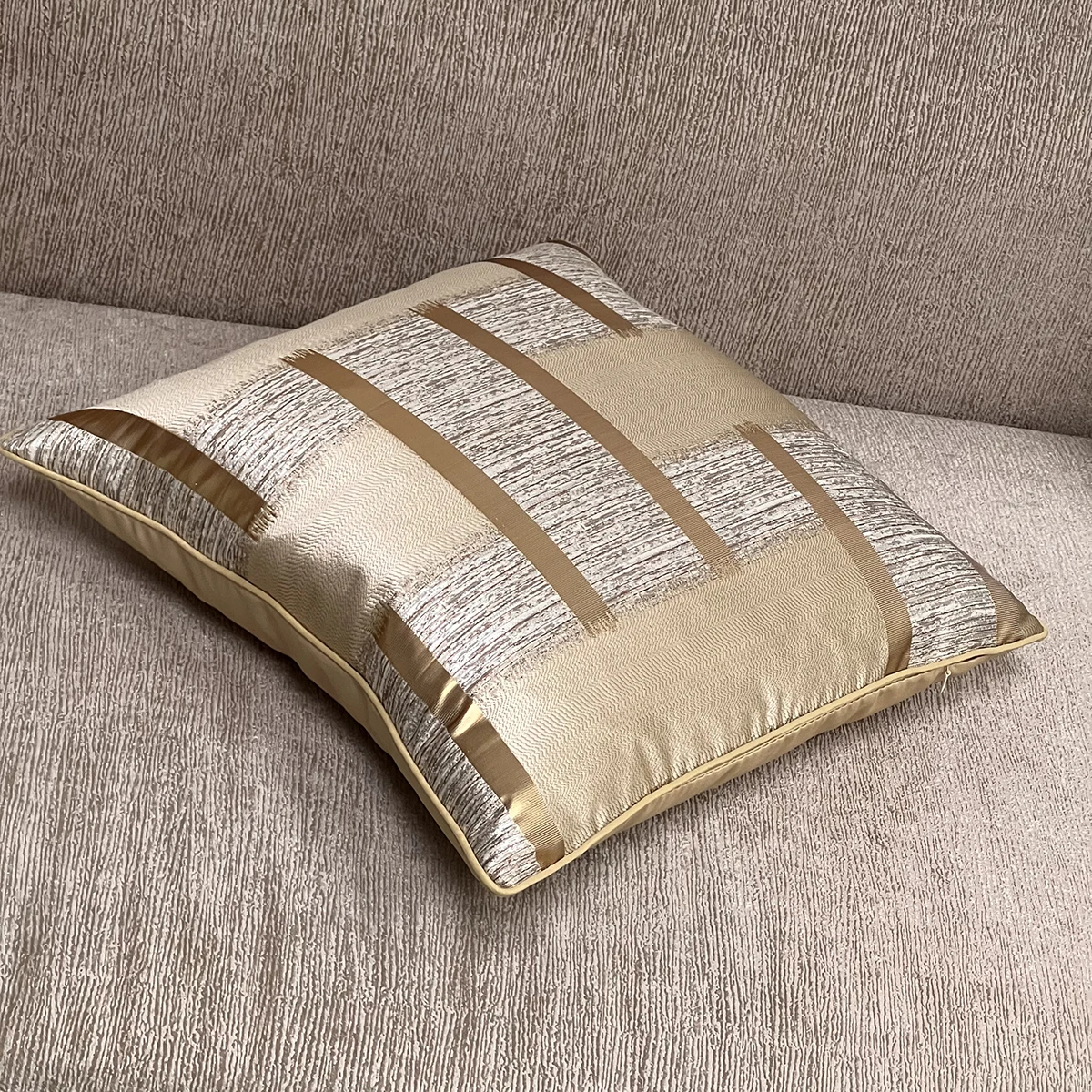 Shiny Holiday Accessories With Gold Stripe Decoration, Cushion Cover and Pillowcase Without Pillow Core