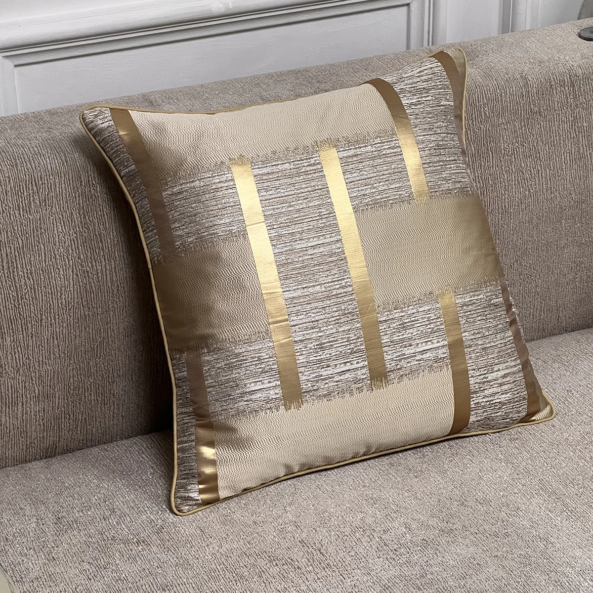 Shiny Holiday Accessories With Gold Stripe Decoration, Cushion Cover and Pillowcase Without Pillow Core