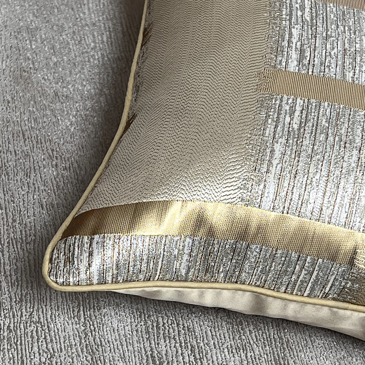 Shiny Holiday Accessories With Gold Stripe Decoration, Cushion Cover and Pillowcase Without Pillow Core