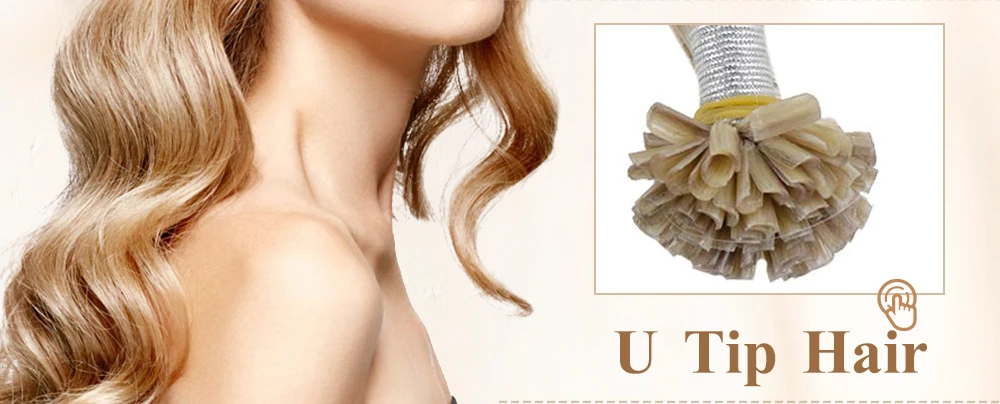Full Shine U Tip Hair Extensions Fusion Hair Balayage Color 40-50g Keratin Glue Beads Prebonded Remy Human Hair Extensions