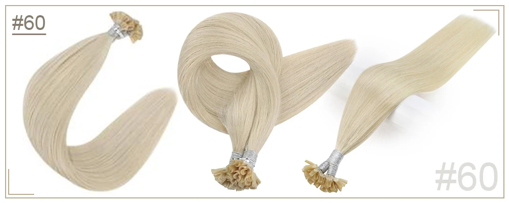 Full Shine U Tip Hair Extensions Fusion Hair Balayage Color 40-50g Keratin Glue Beads Prebonded Remy Human Hair Extensions