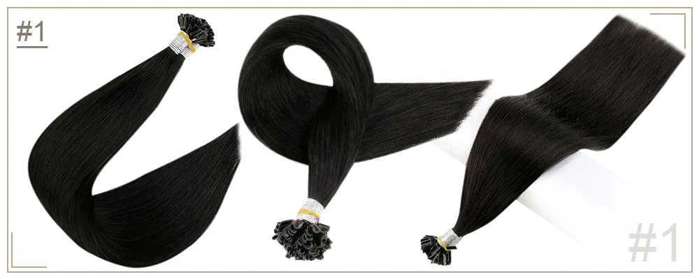 Full Shine U Tip Hair Extensions Fusion Hair Balayage Color 40-50g Keratin Glue Beads Prebonded Remy Human Hair Extensions