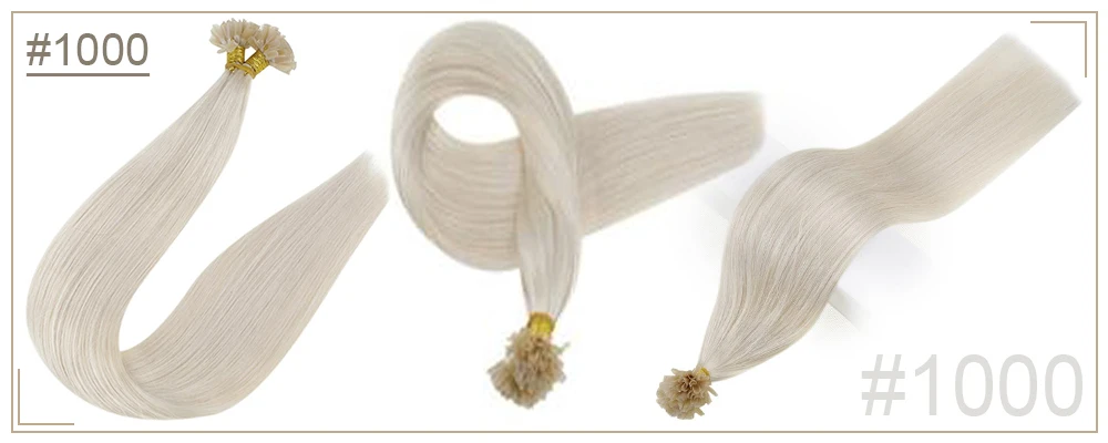Full Shine U Tip Hair Extensions Fusion Hair Balayage Color 40-50g Keratin Glue Beads Prebonded Remy Human Hair Extensions