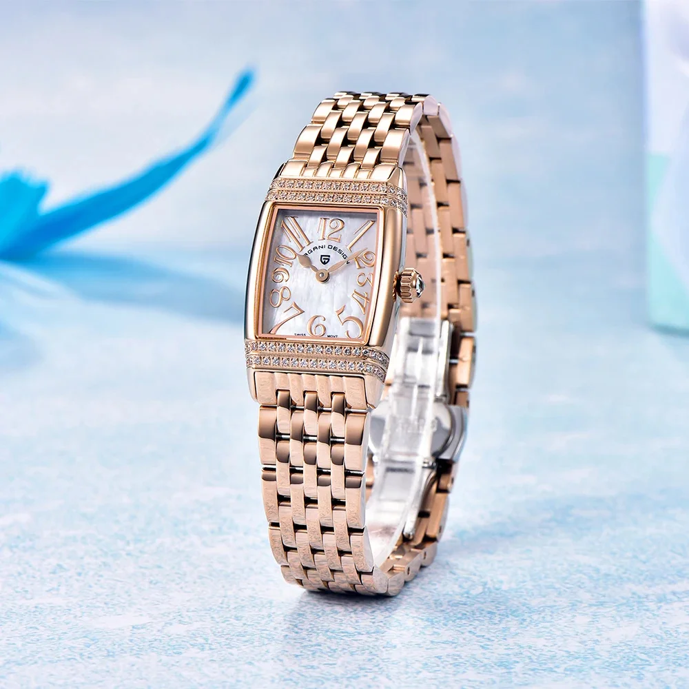 PAGANI DESIGN Luxury Fashion Women's Quartz Watch Swiss Ronda Movt Sapphire Stainless Steel Waterproof Clock Gift For Woman