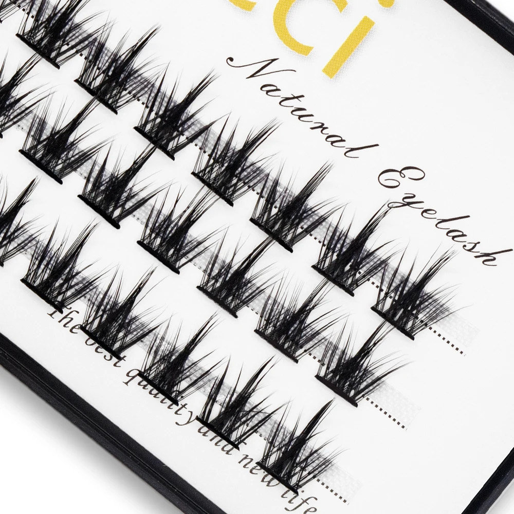 Kimcci CYEM 36 Bundles Mink Eyelash Extension Faux Mink Lashes Segmented False Bundles Eyelashe  Natural Easy to Operate Eyelash