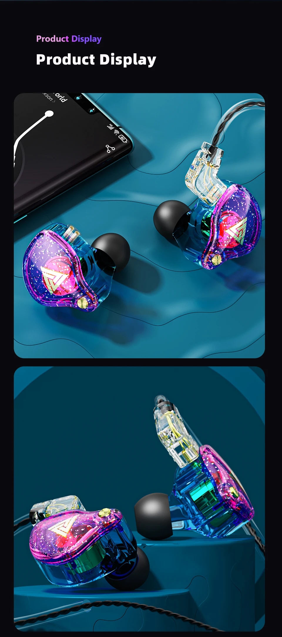 QKZ AK6/AERS/AK6 PRO Wired Headphones Dual Drive HiFi Earphone with Mic 3.5mm Sport Running Music Earbuds Bass Stereo Headset