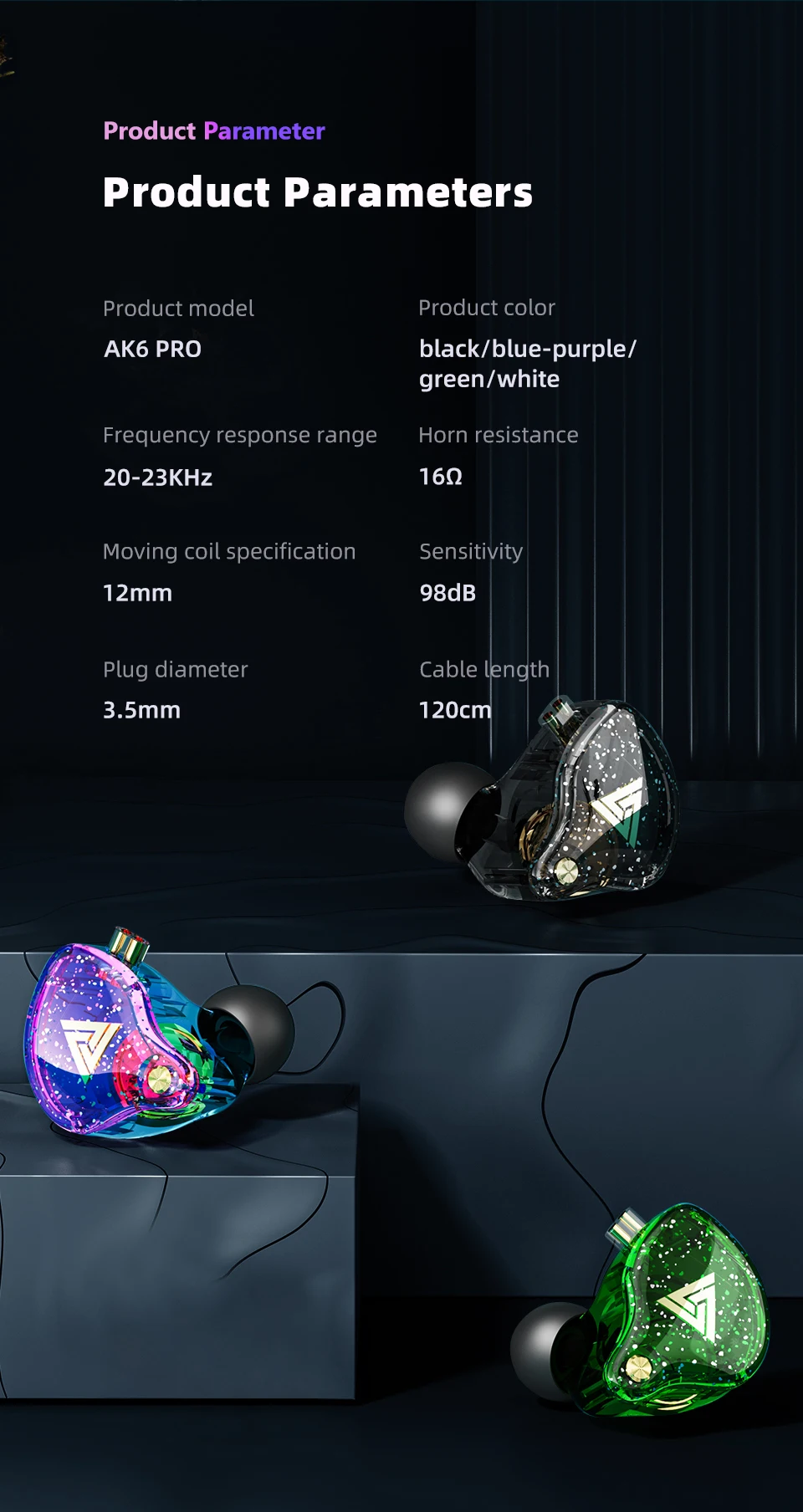 QKZ AK6/AERS/AK6 PRO Wired Headphones Dual Drive HiFi Earphone with Mic 3.5mm Sport Running Music Earbuds Bass Stereo Headset