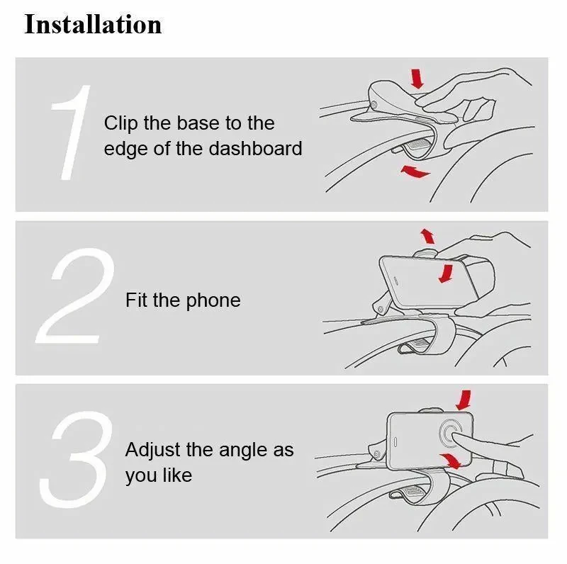 Universal Car Phone Holder GPS Navigation Dashboard Phone Holder For Mobile Phone Clip Fold Holder Mount Stand Bracket