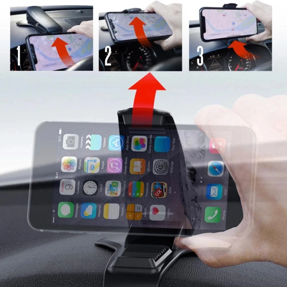 Universal Car Phone Holder GPS Navigation Dashboard Phone Holder For Mobile Phone Clip Fold Holder Mount Stand Bracket