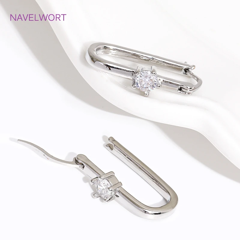 Trendy 18K Gold Plated Brass Geometric Hoop Earring Inlaid Zircon Twist Round Earring,Jewelry Party Gifts For Women Wholesale