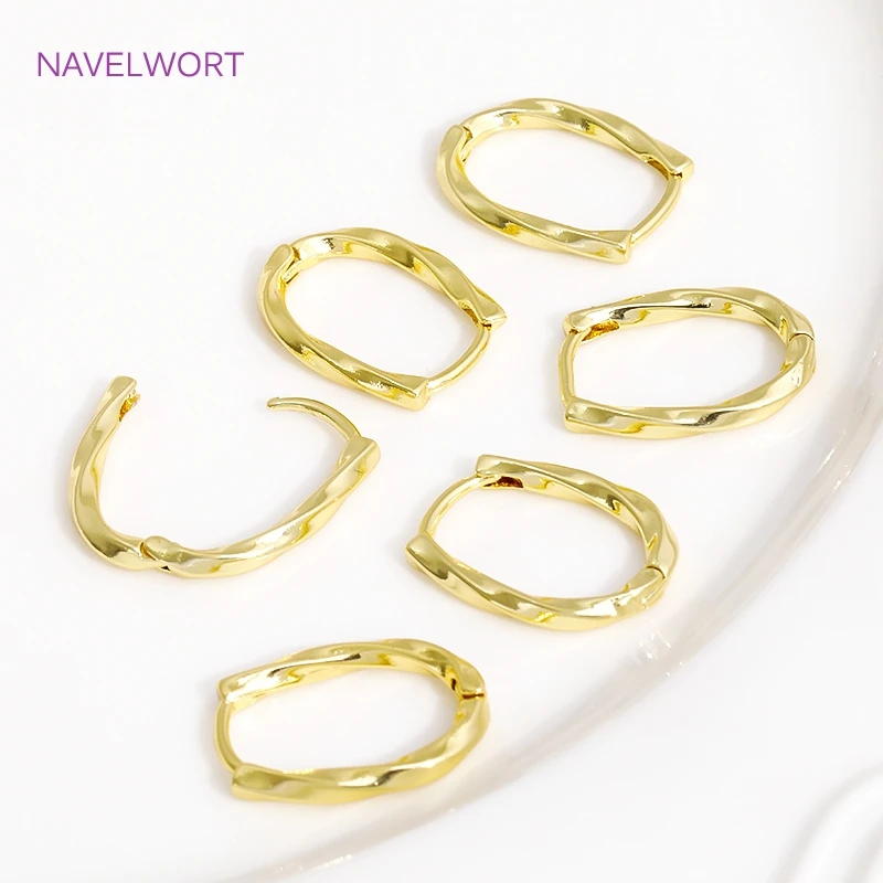 Trendy 18K Gold Plated Brass Geometric Hoop Earring Inlaid Zircon Twist Round Earring,Jewelry Party Gifts For Women Wholesale