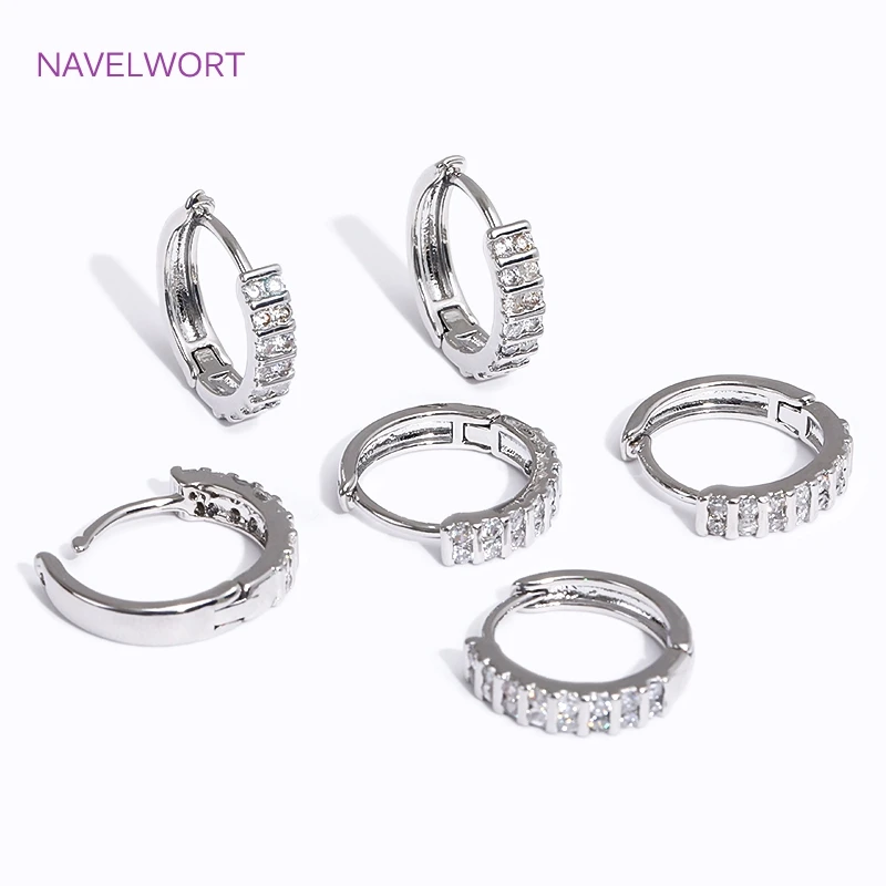 Trendy 18K Gold Plated Brass Geometric Hoop Earring Inlaid Zircon Twist Round Earring,Jewelry Party Gifts For Women Wholesale