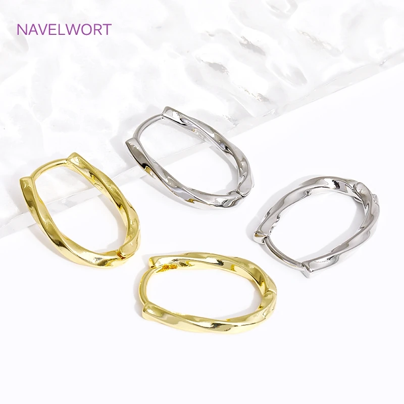 Trendy 18K Gold Plated Brass Geometric Hoop Earring Inlaid Zircon Twist Round Earring,Jewelry Party Gifts For Women Wholesale