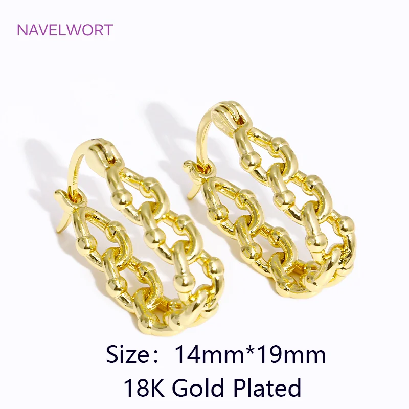 Trendy 18K Gold Plated Brass Geometric Hoop Earring Inlaid Zircon Twist Round Earring,Jewelry Party Gifts For Women Wholesale