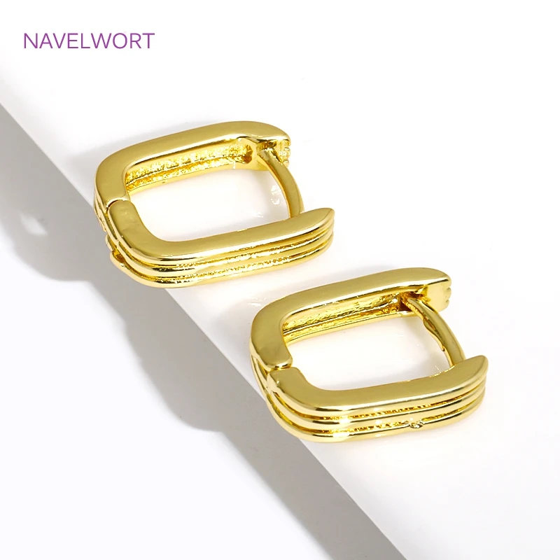 Trendy 18K Gold Plated Brass Geometric Hoop Earring Inlaid Zircon Twist Round Earring,Jewelry Party Gifts For Women Wholesale