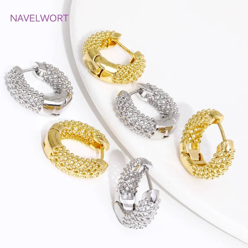 Trendy 18K Gold Plated Brass Geometric Hoop Earring Inlaid Zircon Twist Round Earring,Jewelry Party Gifts For Women Wholesale