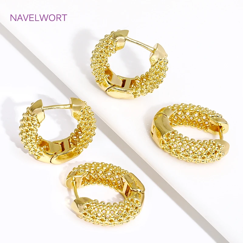 Trendy 18K Gold Plated Brass Geometric Hoop Earring Inlaid Zircon Twist Round Earring,Jewelry Party Gifts For Women Wholesale