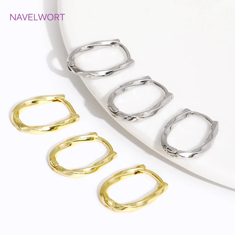 Trendy 18K Gold Plated Brass Geometric Hoop Earring Inlaid Zircon Twist Round Earring,Jewelry Party Gifts For Women Wholesale