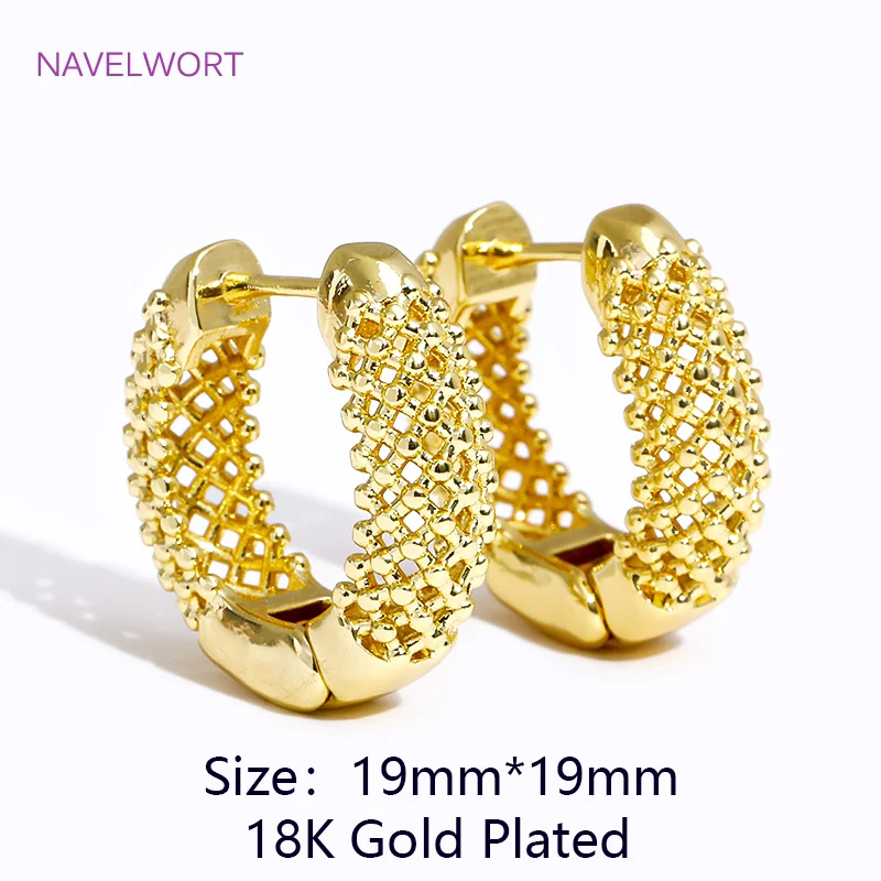 Trendy 18K Gold Plated Brass Geometric Hoop Earring Inlaid Zircon Twist Round Earring,Jewelry Party Gifts For Women Wholesale