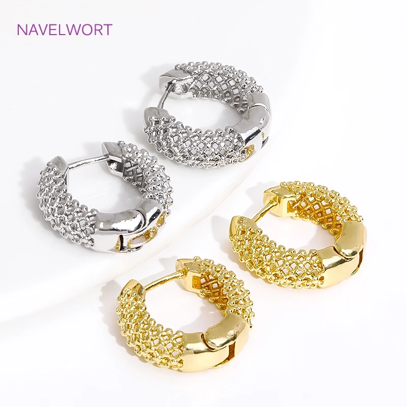 Trendy 18K Gold Plated Brass Geometric Hoop Earring Inlaid Zircon Twist Round Earring,Jewelry Party Gifts For Women Wholesale