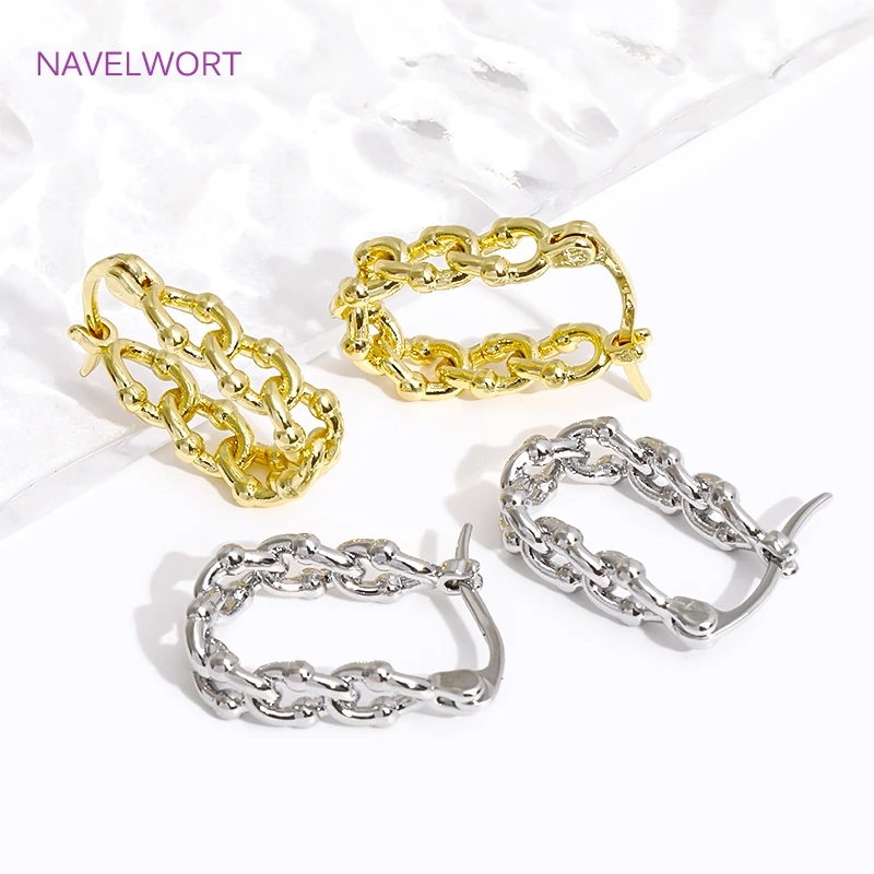 Trendy 18K Gold Plated Brass Geometric Hoop Earring Inlaid Zircon Twist Round Earring,Jewelry Party Gifts For Women Wholesale