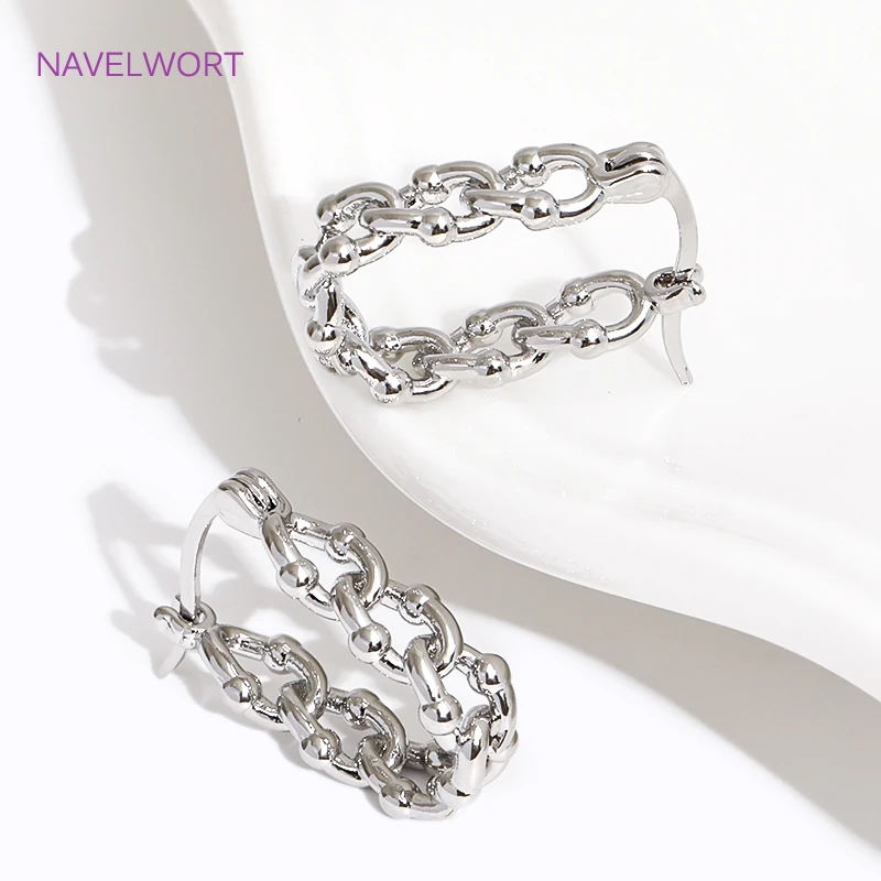 Trendy 18K Gold Plated Brass Geometric Hoop Earring Inlaid Zircon Twist Round Earring,Jewelry Party Gifts For Women Wholesale