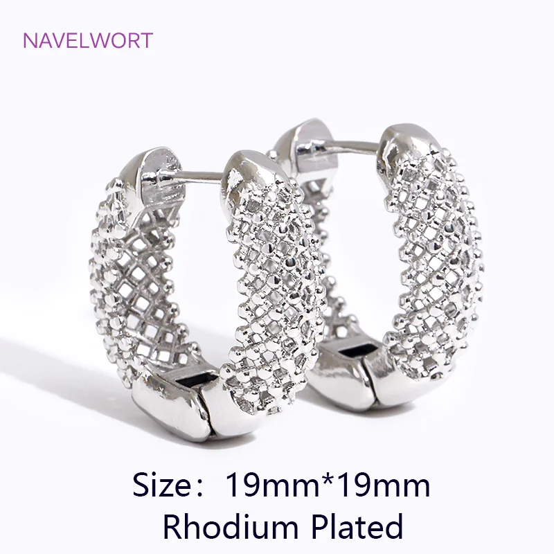 Trendy 18K Gold Plated Brass Geometric Hoop Earring Inlaid Zircon Twist Round Earring,Jewelry Party Gifts For Women Wholesale