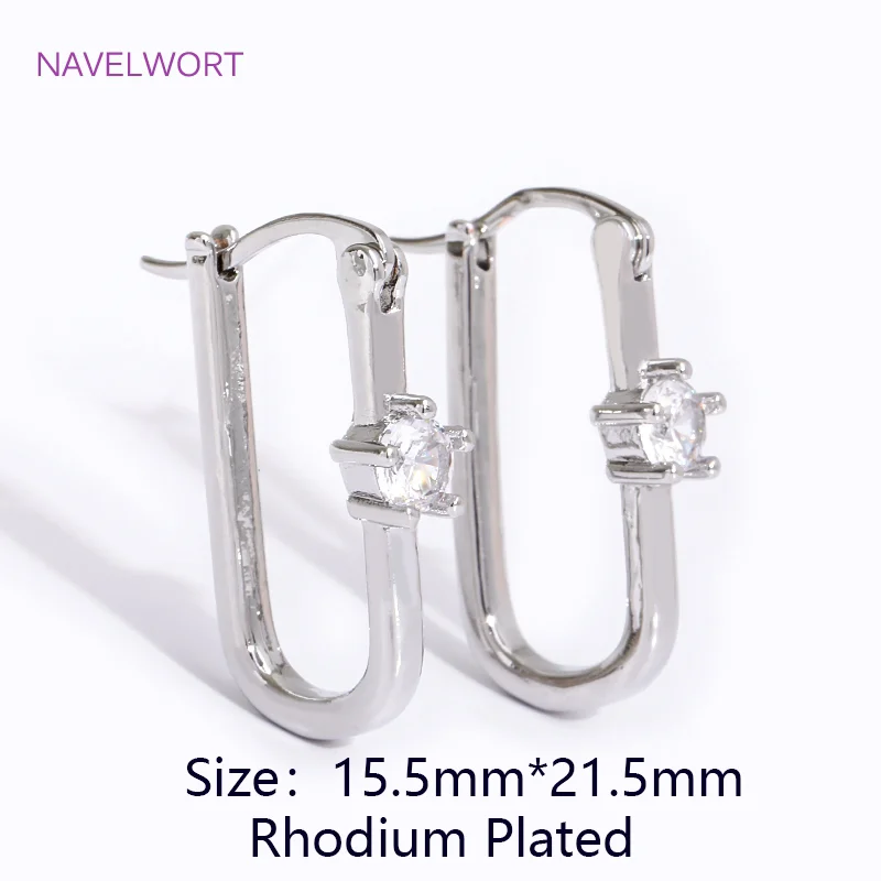Trendy 18K Gold Plated Brass Geometric Hoop Earring Inlaid Zircon Twist Round Earring,Jewelry Party Gifts For Women Wholesale