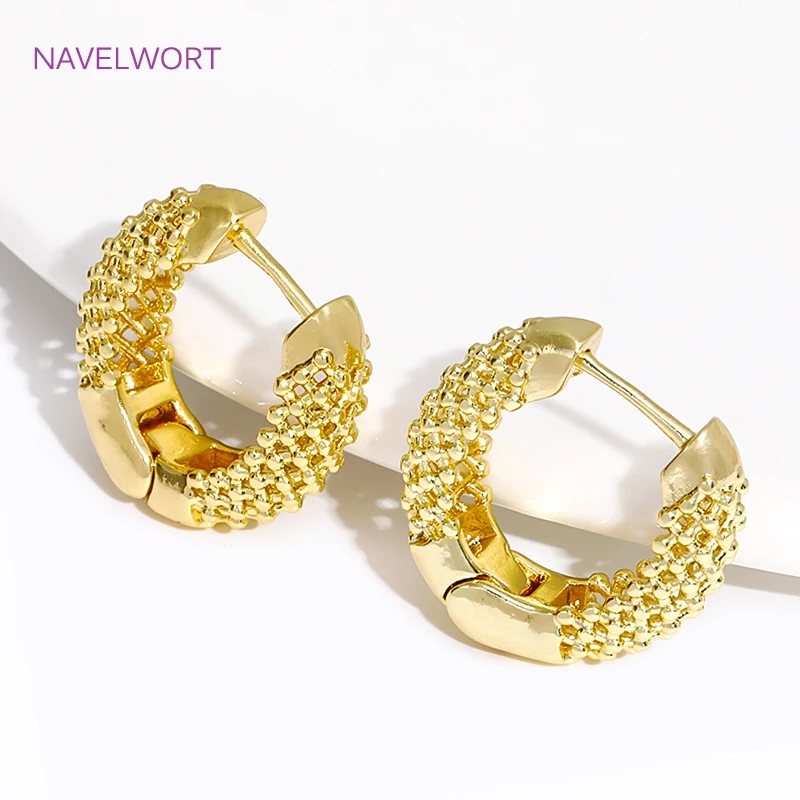 Trendy 18K Gold Plated Brass Geometric Hoop Earring Inlaid Zircon Twist Round Earring,Jewelry Party Gifts For Women Wholesale