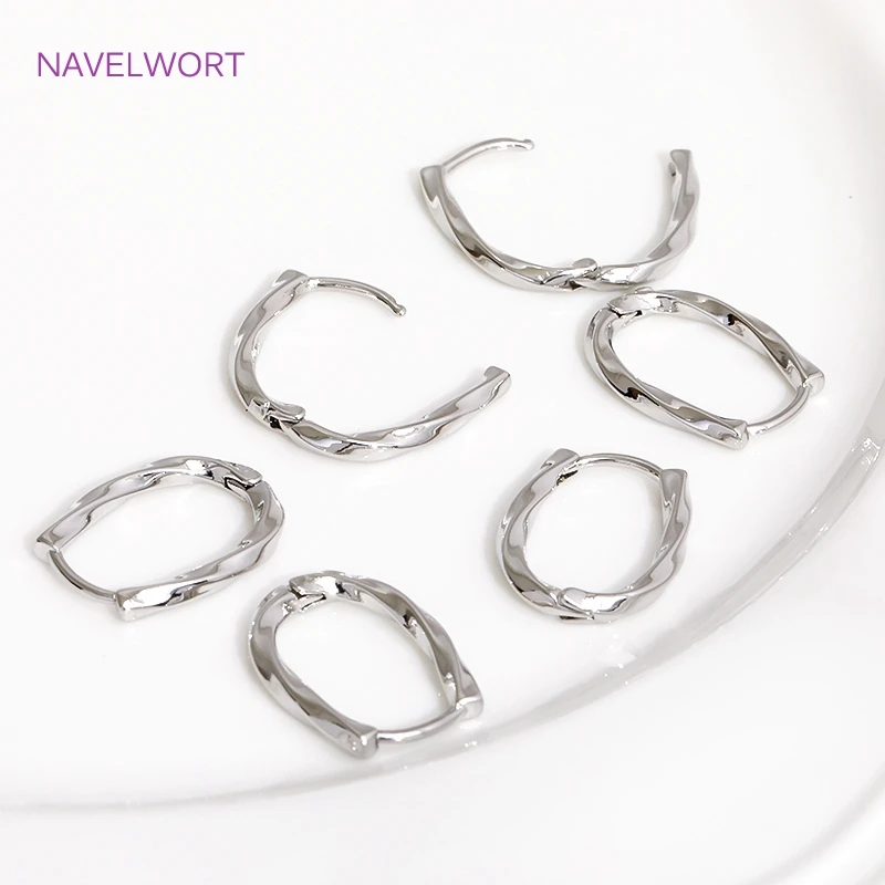 Trendy 18K Gold Plated Brass Geometric Hoop Earring Inlaid Zircon Twist Round Earring,Jewelry Party Gifts For Women Wholesale