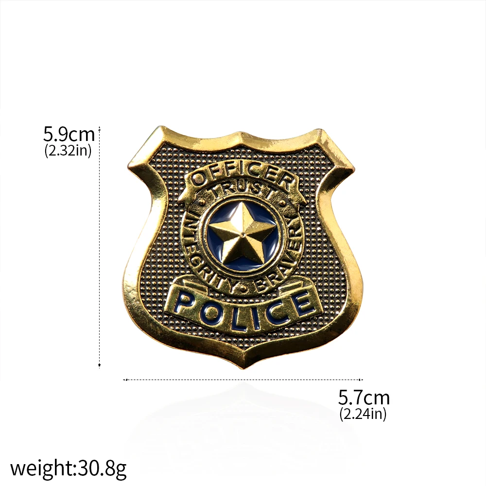 Cartoon Metal Badge Brooch Judy Hopps Police Pin for Women Men Lapel Pin Jewelry