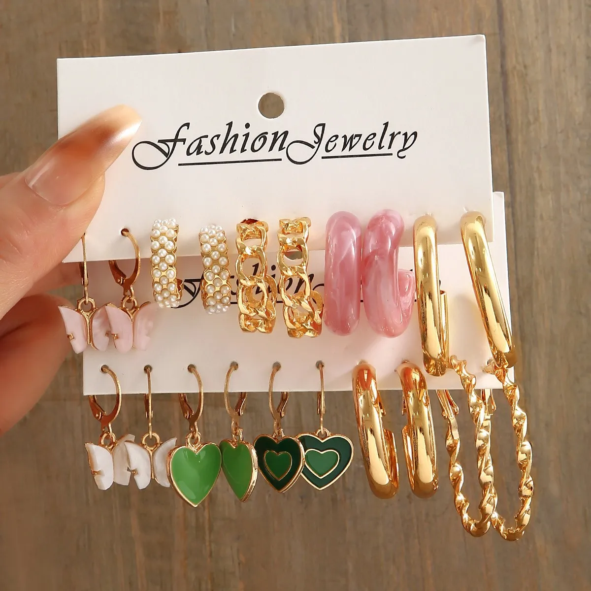 New 24 Pairs Earrings Set for Women Gold Color Bohemia Vintage Pearl Circle Geometric Hoop Earring Trendy Luxury Jewelry Gifts