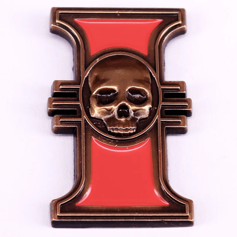 Inquisitor Rosette Vintage Metal Enamel Pin Game Brooch Gamer Badge Jewelry