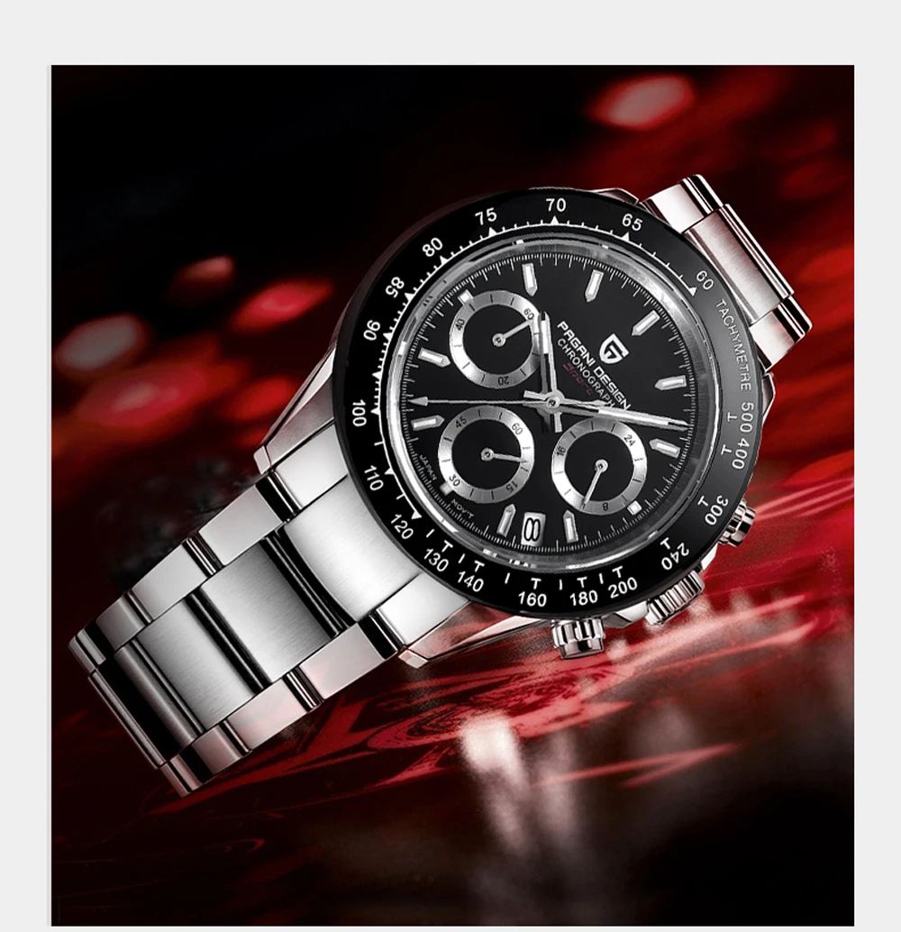 PAGANI DESIGN 2026 New Men's Watches Luxury Rose Gold Quartz Watch For Men 100M Waterproof Sports Chronograph Wristwatch Men