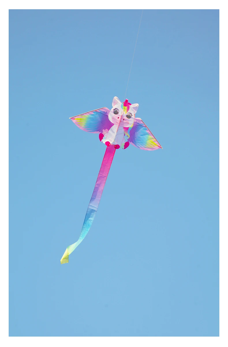 Yongjian Pink Unicorn Kite, a small kite ideal for beginners, easy to fly, comes with a 50-meter kite line