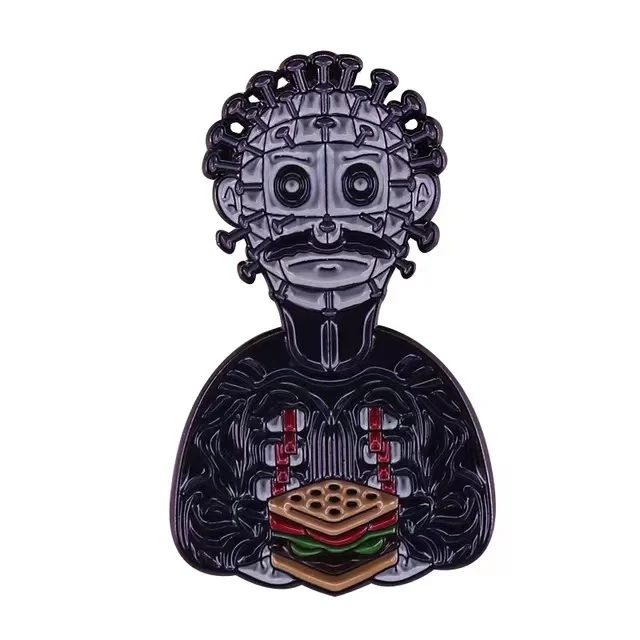 Horror Movie Hellraiser Enamel Pin Gothic Badge Men's Backpack Pin Brooch Denim Jacket Unique Accessory Jewelry Gift